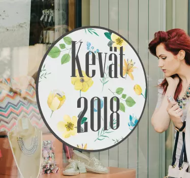 Spring colour flower window decal - TenStickers
