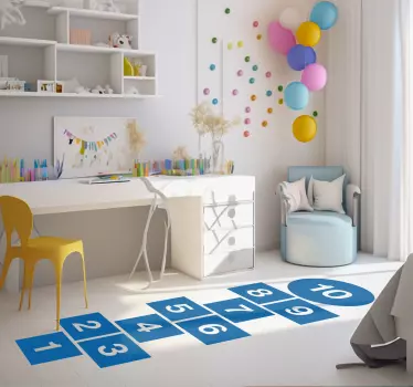 Squared Hopscotch floor vinyl sticker - TenStickers