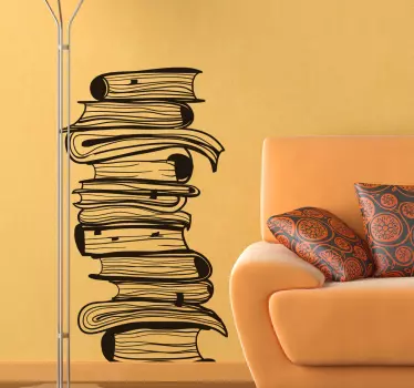 Stack of books Living room Wall Stickers - TenStickers