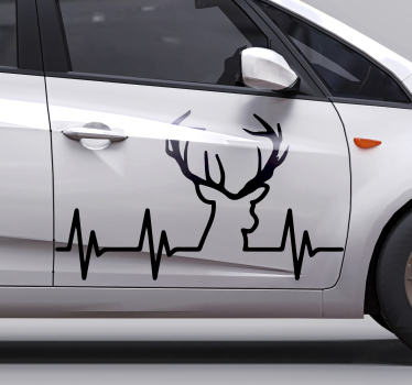 Stag heartbeat car decal - TenStickers