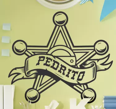 Star Badge With Name quote sticker - TenStickers