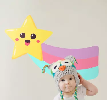 Star rainbow cartoon wall sticker - TenStickers