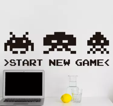 Start a new game video game wall decal - TenStickers