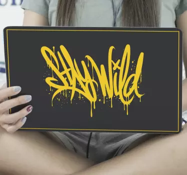 stay wild graffiti lettering laptop stickers - TenStickers