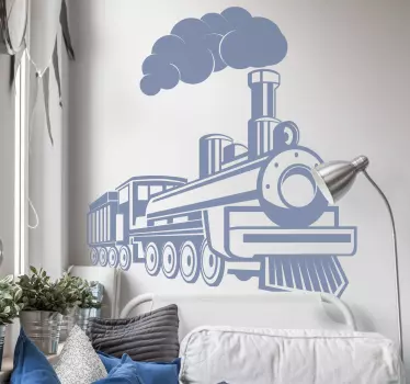 Steam locomotive vintage wall sticker - TenStickers