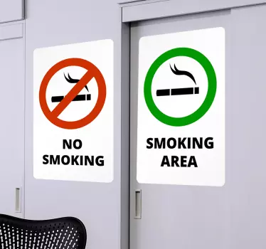 No smoking and smoking area wall stickers - TenStickers