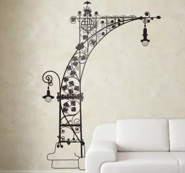 Streetlight Gaudí Barcelona Decorative Sticker - TenStickers