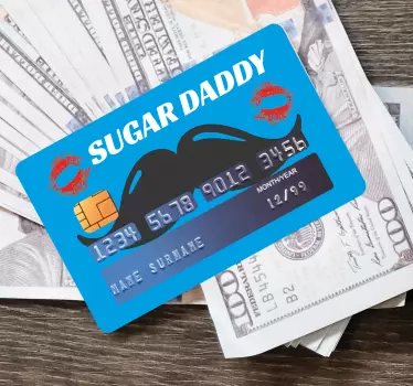Sugar daddy sentence credit card sticker - TenStickers
