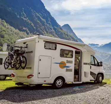 Sun and clouds caravan sticker - TenStickers