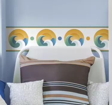 Sun and waves  border sticker - TenStickers