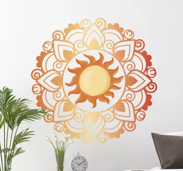 Sun mandala floral wall decal - TenStickers