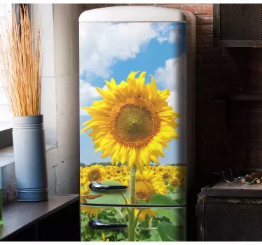 Sunflower blue sky fridge decal - TenStickers