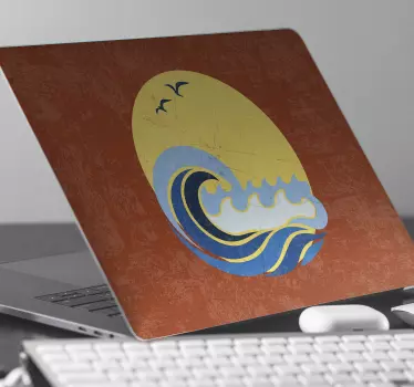 Sunset Ocean Waves laptop skin - TenStickers
