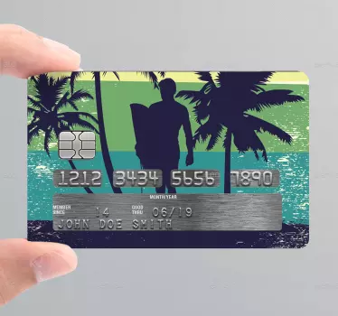 surf camp credit card decal - TenStickers