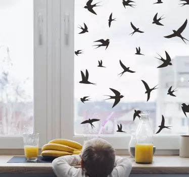 Swallows window decal - TenStickers