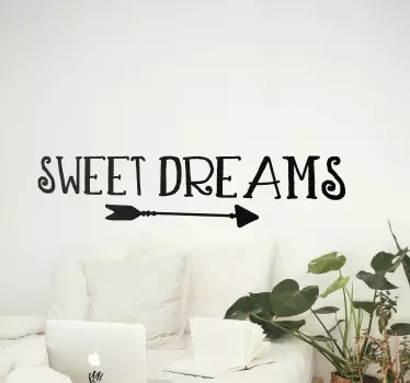Sweet dreams on arrow text wall decal - TenStickers
