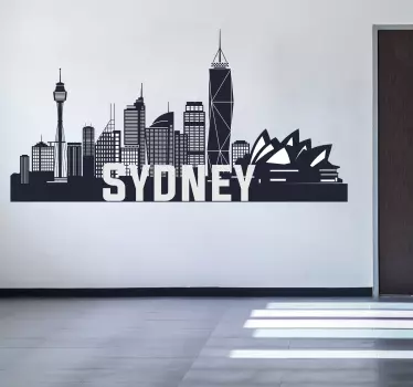 Sydney Skyline Silhouette skyline decal - TenStickers