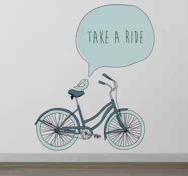 Take a Ride Bicycle Decal - TenStickers