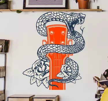 Tattoo guitar musical wall stickers - TenStickers