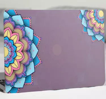 Template with mandala laptop stickers - TenStickers