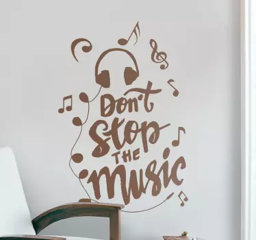 Text composed of musical notes musical wall stickers - TenStickers