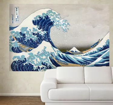 The Great Wave Living Room wall sticker - TenStickers