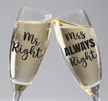 Wedding sticker mr and mrs right - TenStickers