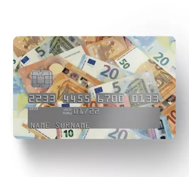 Top border euro money bank card sticker - TenStickers