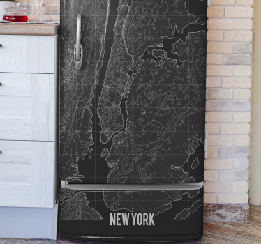 Topographic New York fridge decals - TenStickers