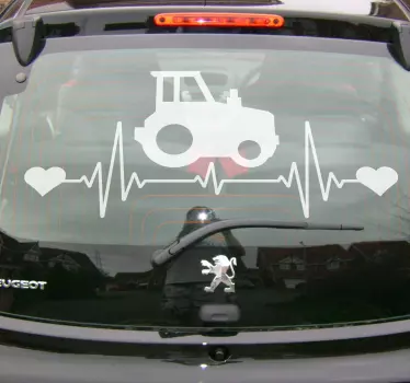 Tractor heartbeat car decal - TenStickers