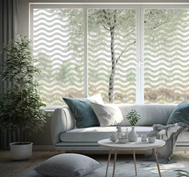 Translucent Waves window decal - TenStickers