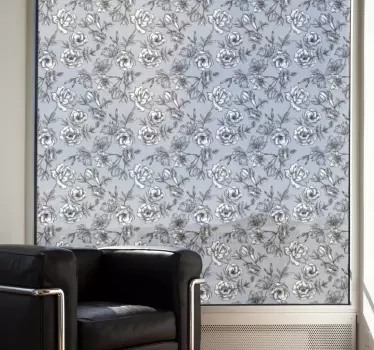 Translucid Flowers window decal - TenStickers