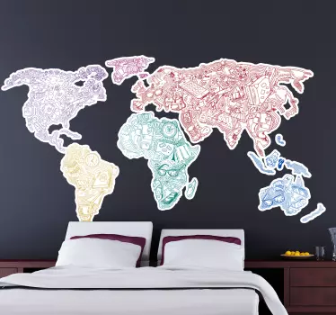Travel World Map Sticker - TenStickers