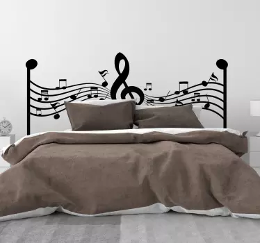 Treble clef classical music wall decal - TenStickers