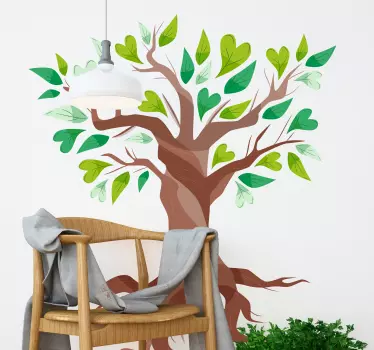 Tree of Life heart leaves tree wall decal - TenStickers