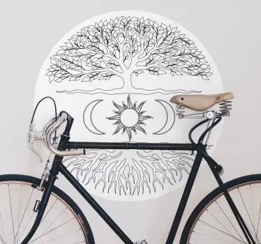 tree of life moon and sun tree wall decal - TenStickers