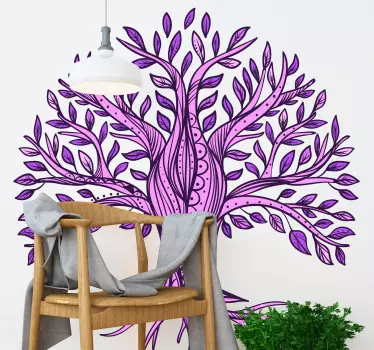 Tree of Life purple pattern tree wall decal - TenStickers
