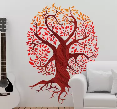 Tree of Life red tree wall decal - TenStickers