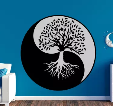 Tree of Life ying and yang tree wall decal - TenStickers