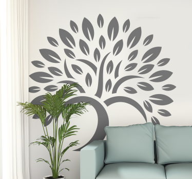 Tree simple small leaves  tree wall decal - TenStickers