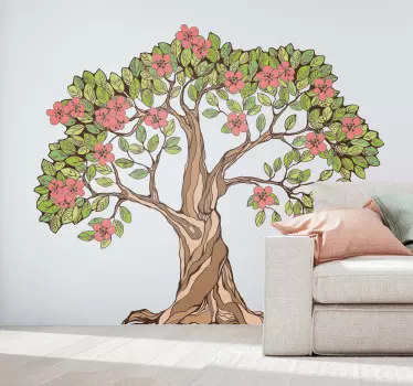 tree with spring colors tree wall decal - TenStickers