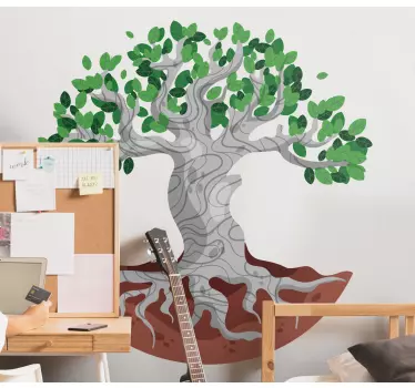 Tree with visible roots kids bedroom wall sticker - TenStickers