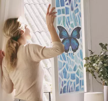 Trendy butterflies pattern window decal - TenStickers