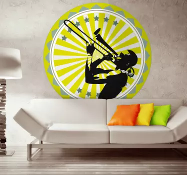 Trombone Musician Sticker - TenStickers
