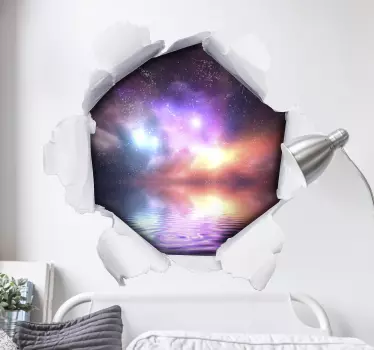 Customisable photo trompe l'oeil hole 3d wall sticker - TenStickers