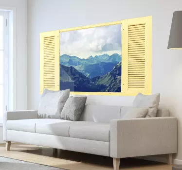 Trompe l'oeil mountains visual effects wall sticker - TenStickers