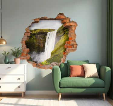 trompe l'oeil waterfall visual effects wall decal - TenStickers