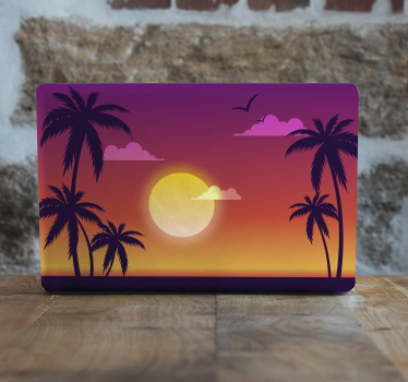 Tropical dusk landscape laptop skin - TenStickers