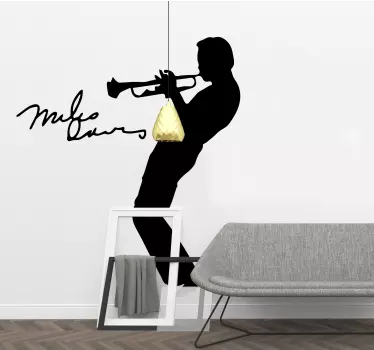 Trumpet Player Silhouette music sticker - TenStickers