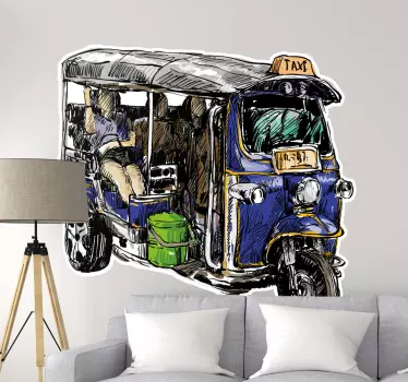 Tuk tuk colorful motorbike decal - TenStickers